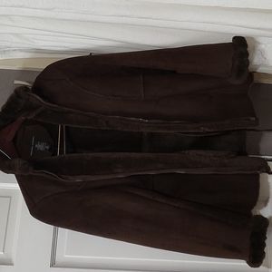 New York & Co. Faux fur brown jacket xs